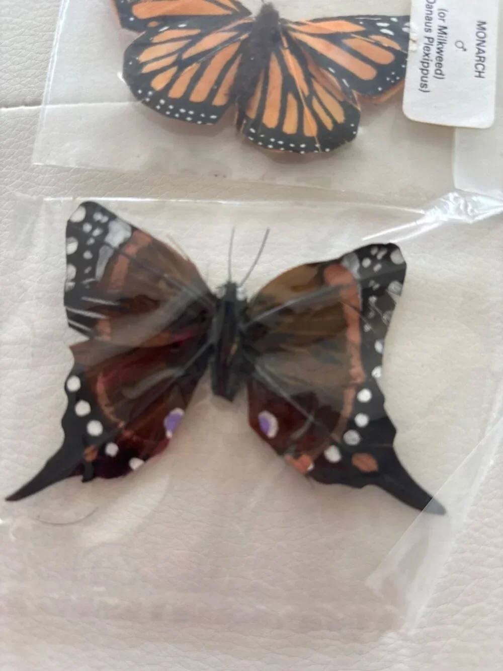 Vintage Butterfly Lot 14 Assorted Decorative Feather Butterflies Moths Monarch